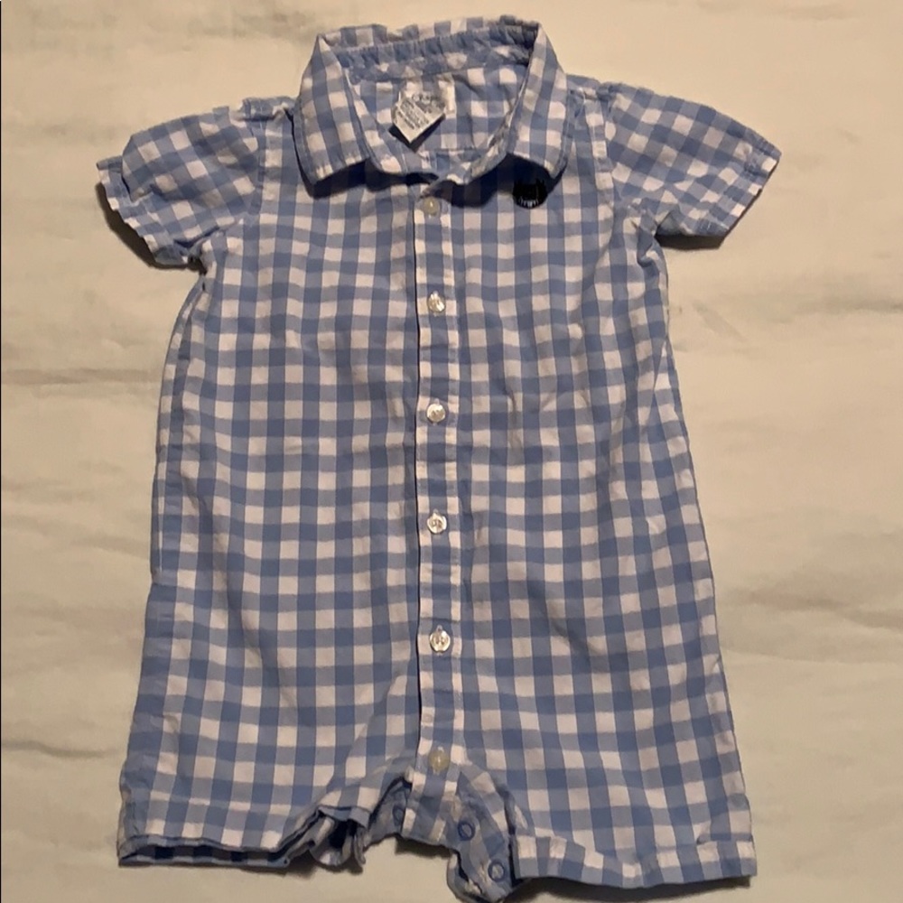 Collared chaps romper